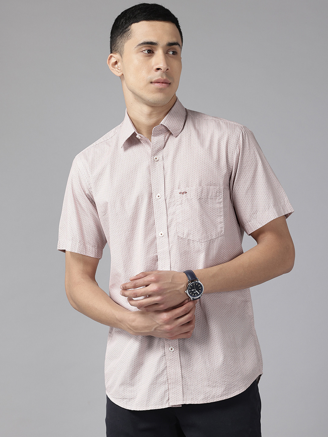 

ColorPlus Regular Fit Printed Pure Cotton Shirt, Brown