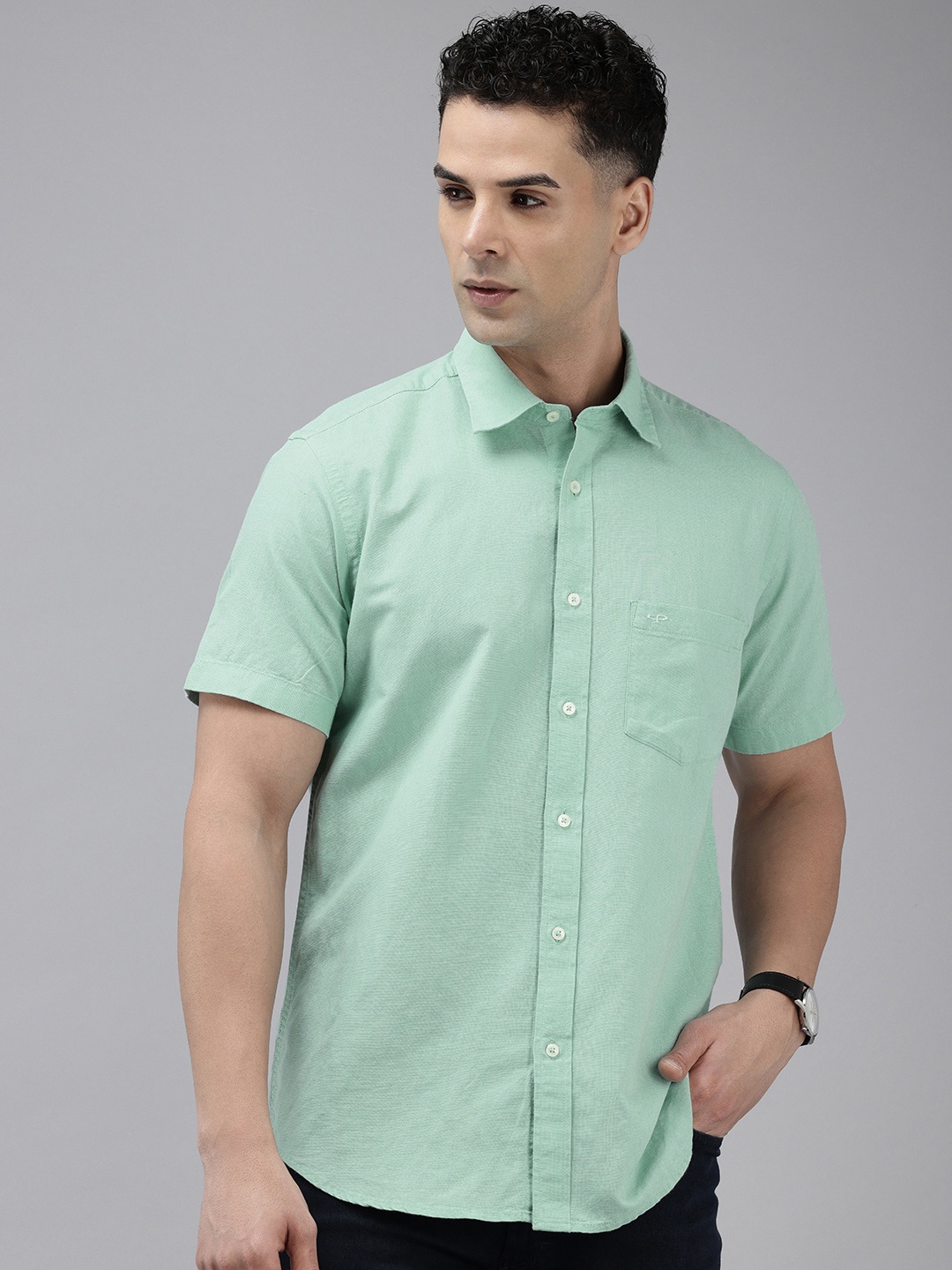 

ColorPlus Opaque Casual Shirt, Green