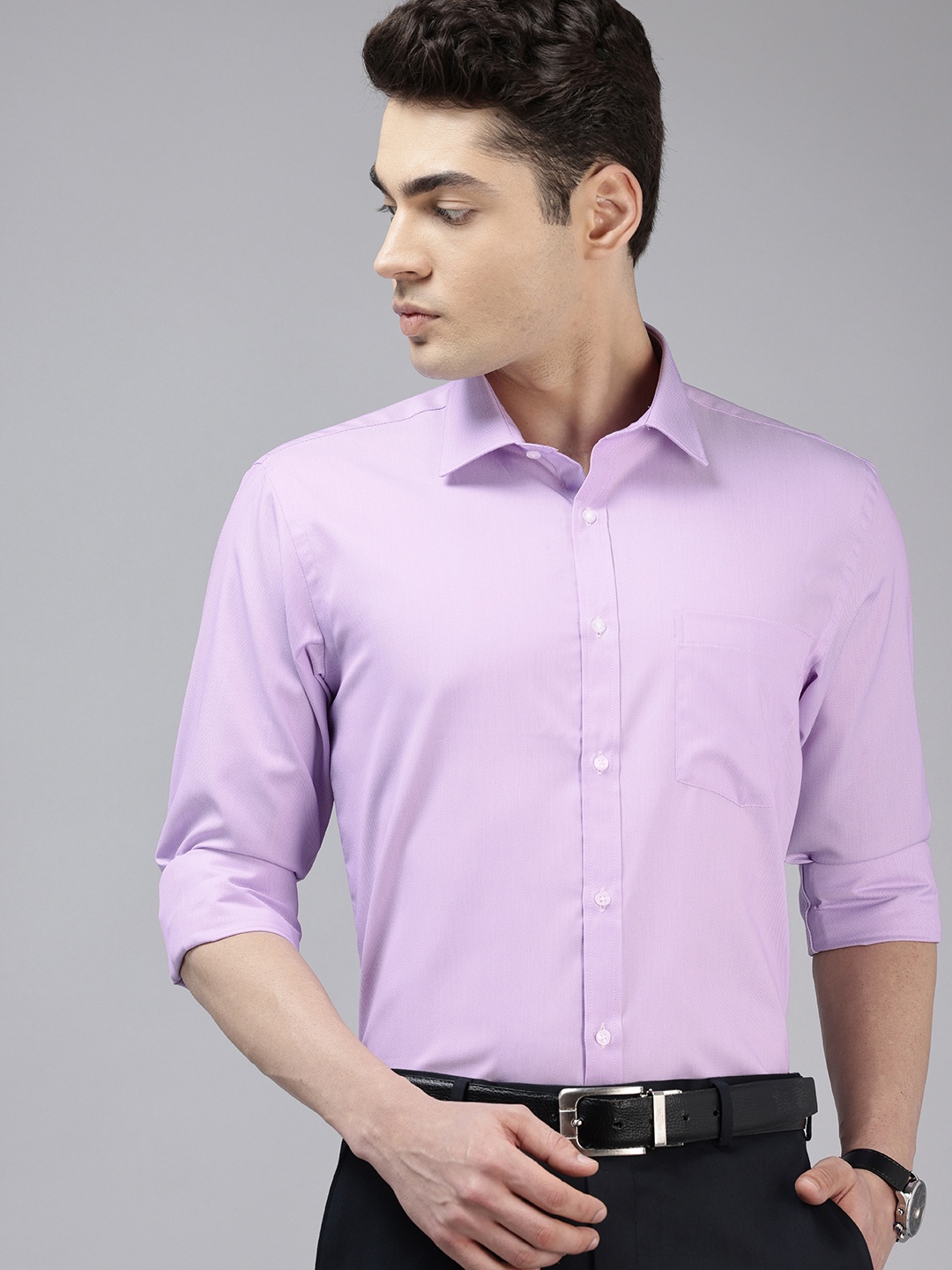 

Park Avenue Slim Fit Textured Formal Shirt, Purple