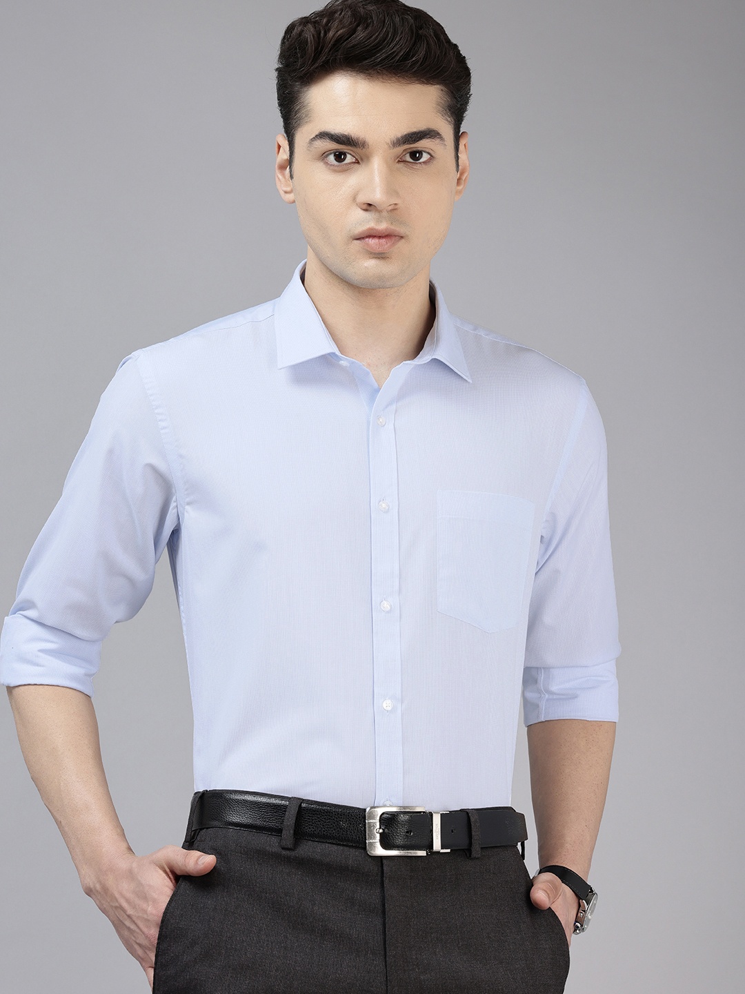 

Park Avenue Self-Design Slim Fit Formal Shirt, Blue