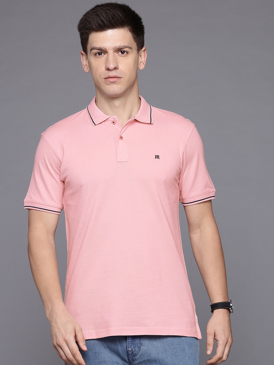 

Raymond Modern Fit Pure Cotton Polo T-shirt, Pink