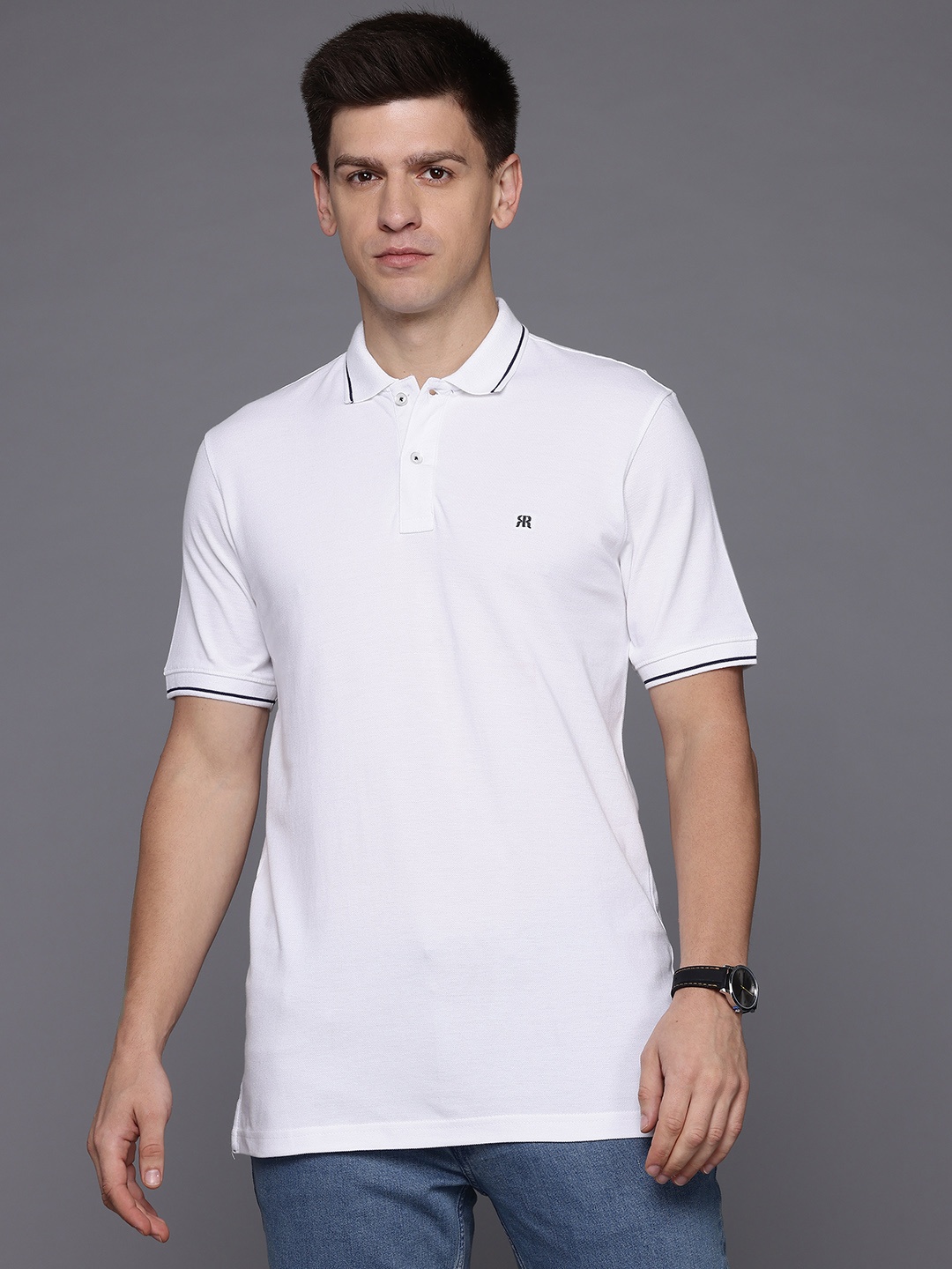 

Raymond Modern Fit Pure Cotton Polo T-shirt, White