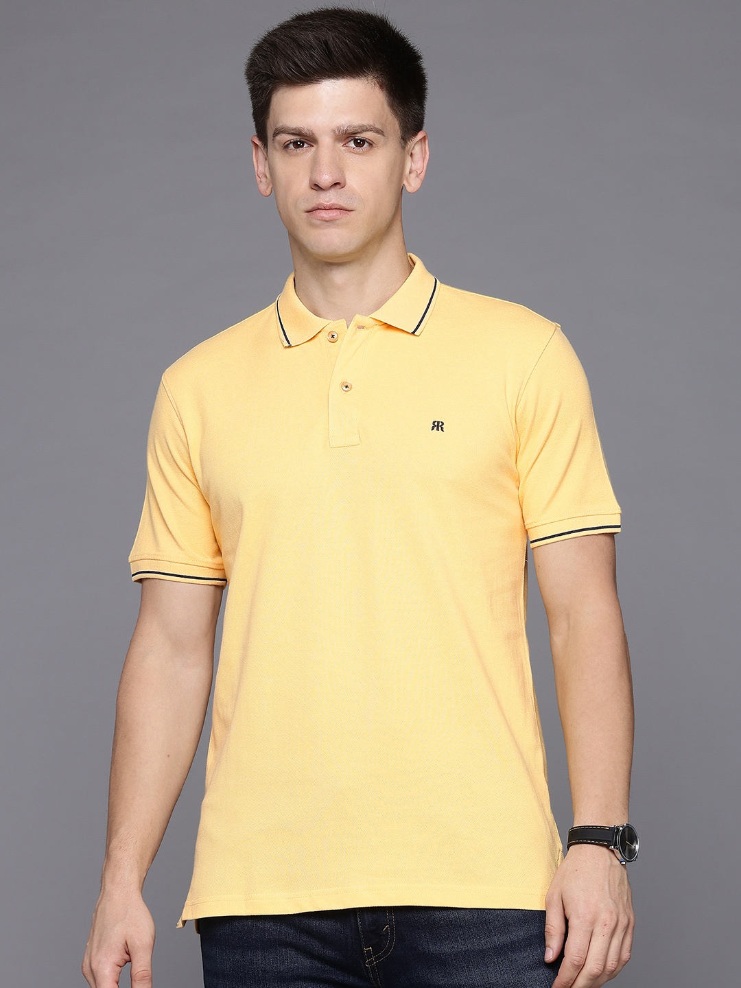 

Raymond Men Polo Collar Pure Cotton T-shirt, Yellow