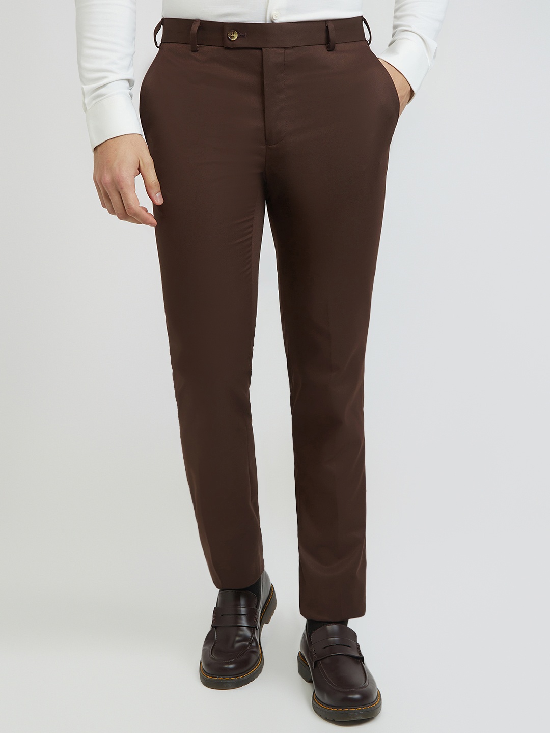 

Raymond Men Slim Fit Formal Trousers, Maroon