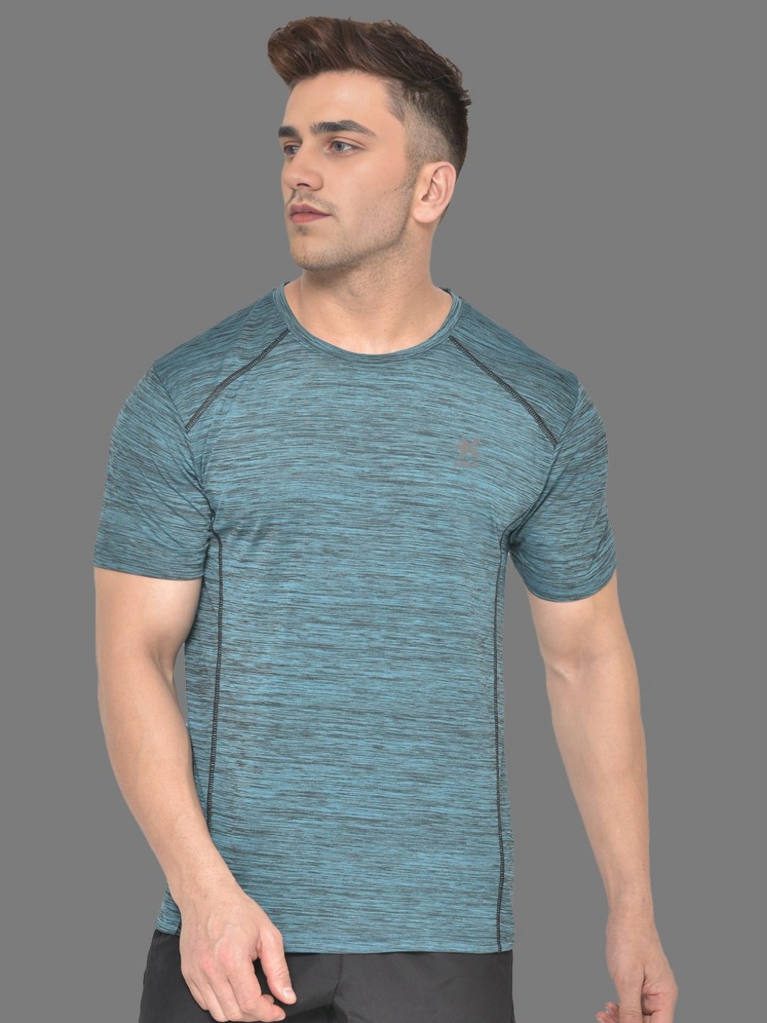 

HRX by Hrithik Roshan Men Solid Rapid-Dry Round Neck T-shirt, Sea green