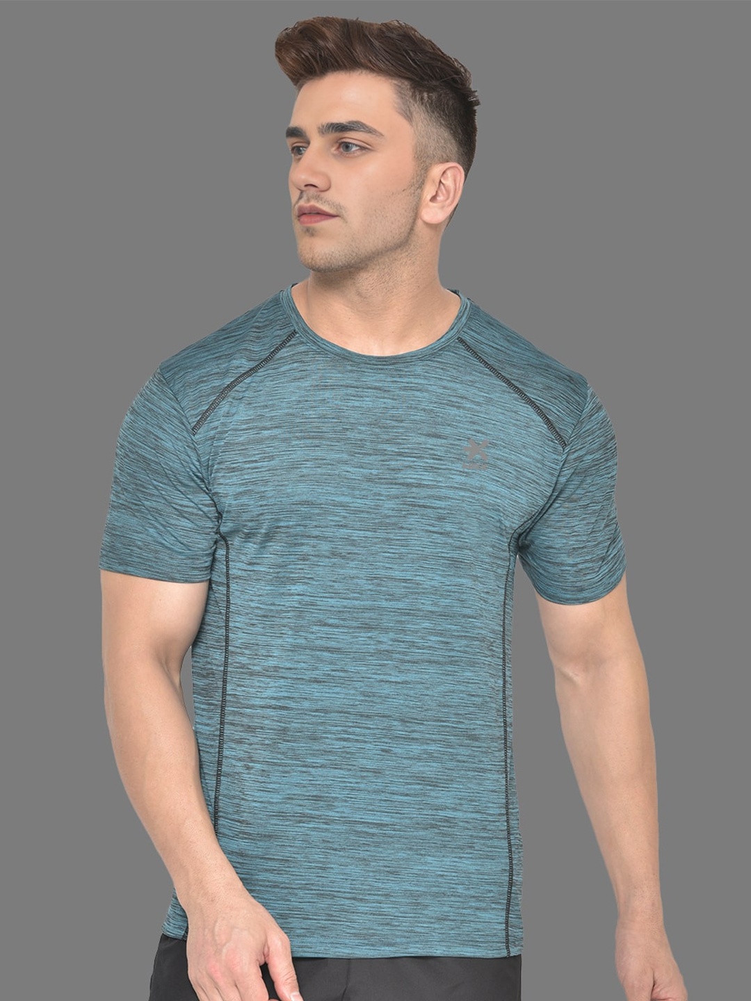 

HRX by Hrithik Roshan Men Solid Rapid-Dry Round Neck T-shirt, Sea green