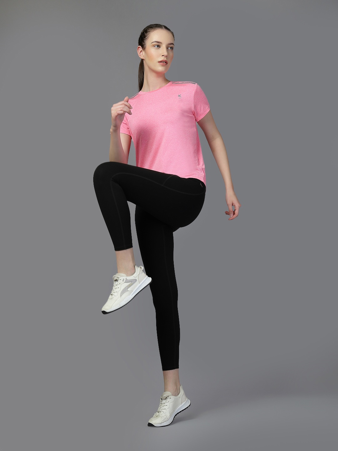 

HRX by Hrithik Roshan Women Solid Round Neck T-shirt, Pink