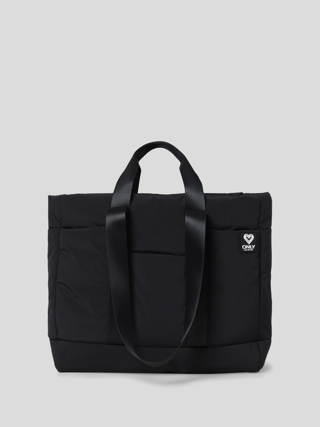 

ONLY Women Solid Shopper Tote Bag, Black