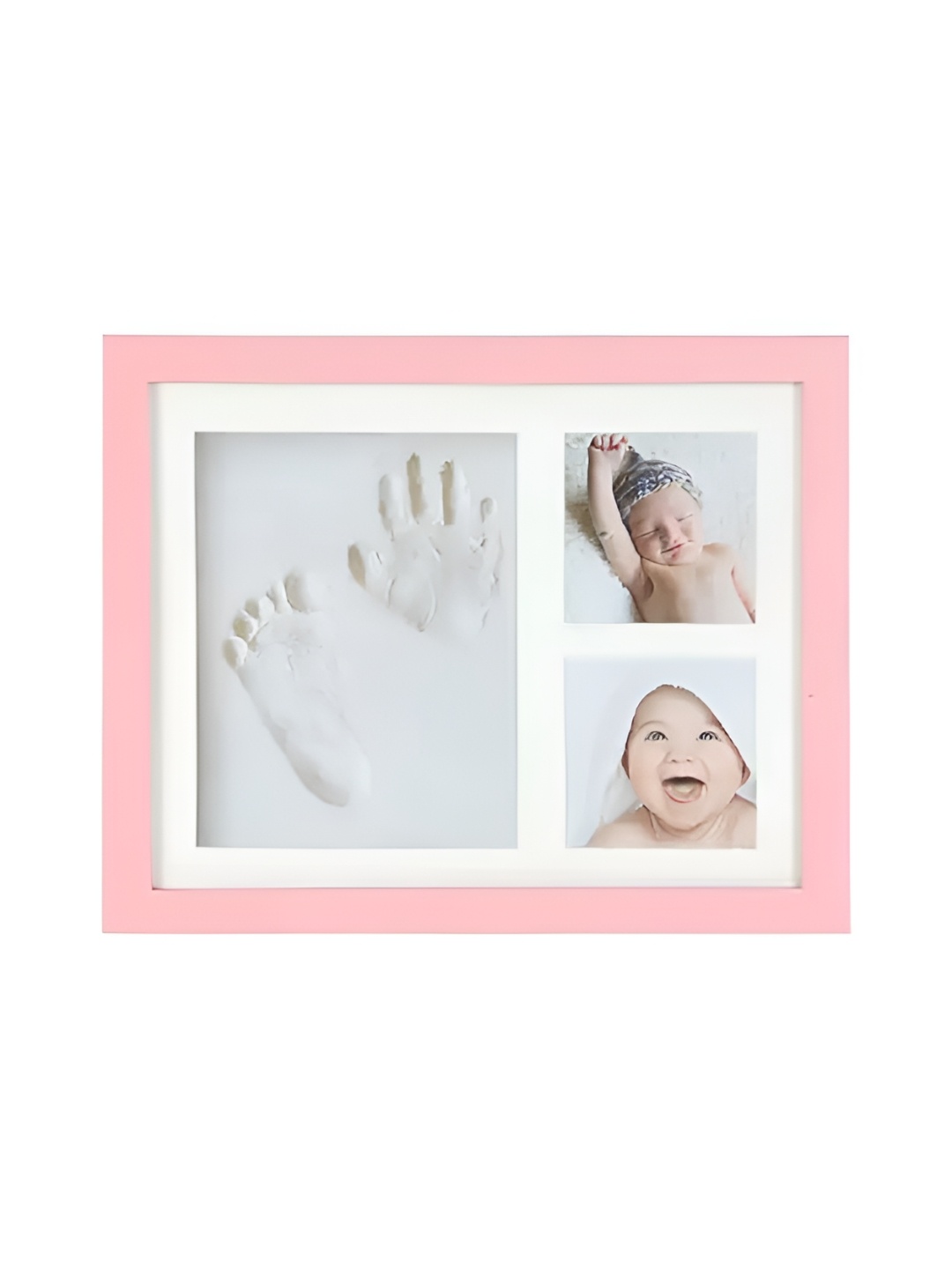 

HomeCloud Kids Pink & White Baby Picture Wall Photo Frames With Ink Pad