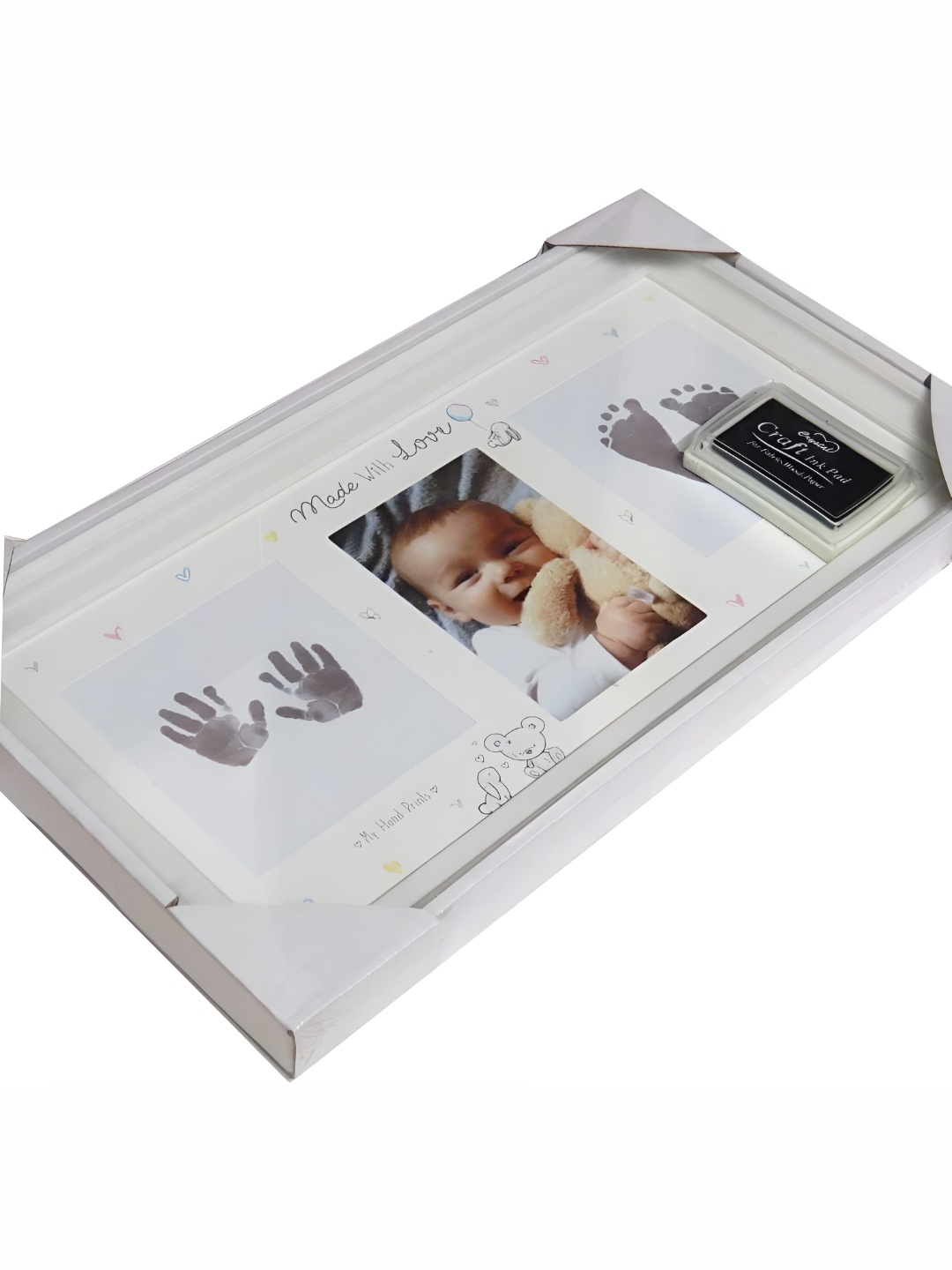 

HomeCloud Kids White Baby Picture Wall Photo Frames With Ink Pad