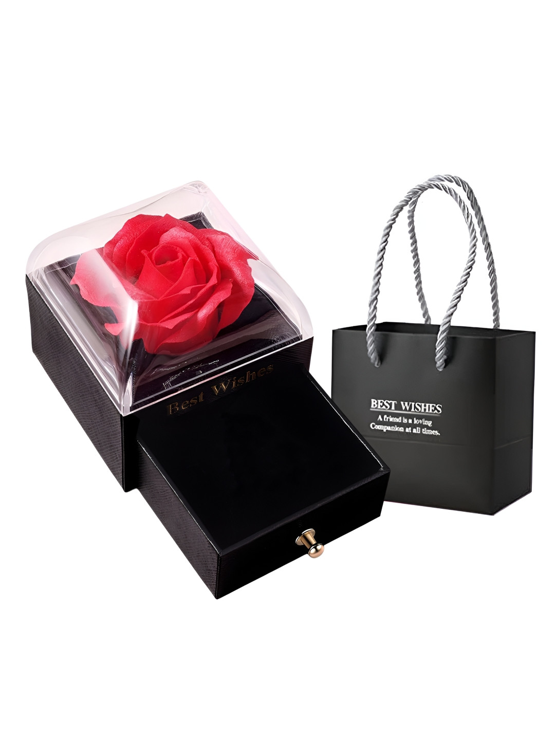 

Ascension Black & Red Preserved Red Rose Flower Gift Box Home Gift Sets