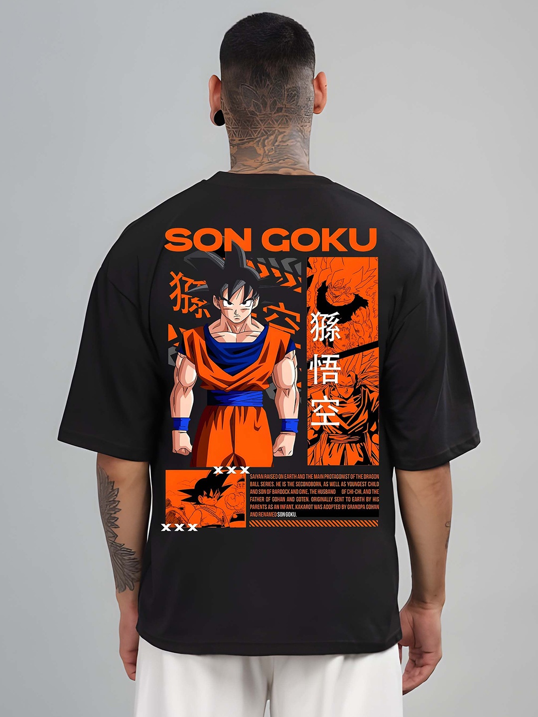 

KAIDO Men Dragon Ball Z Graphic Printed Round Neck Pure Cotton Relaxed Fit T-shirt, Black