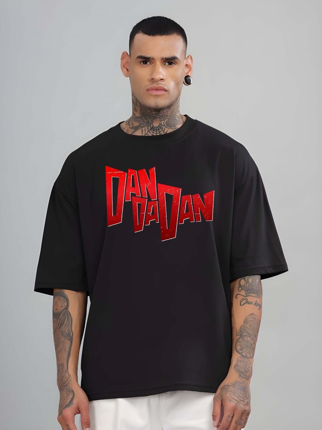 

KAIDO Anime Printed Round Neck Pure Cotton Relaxed Fit T-shirt, Black