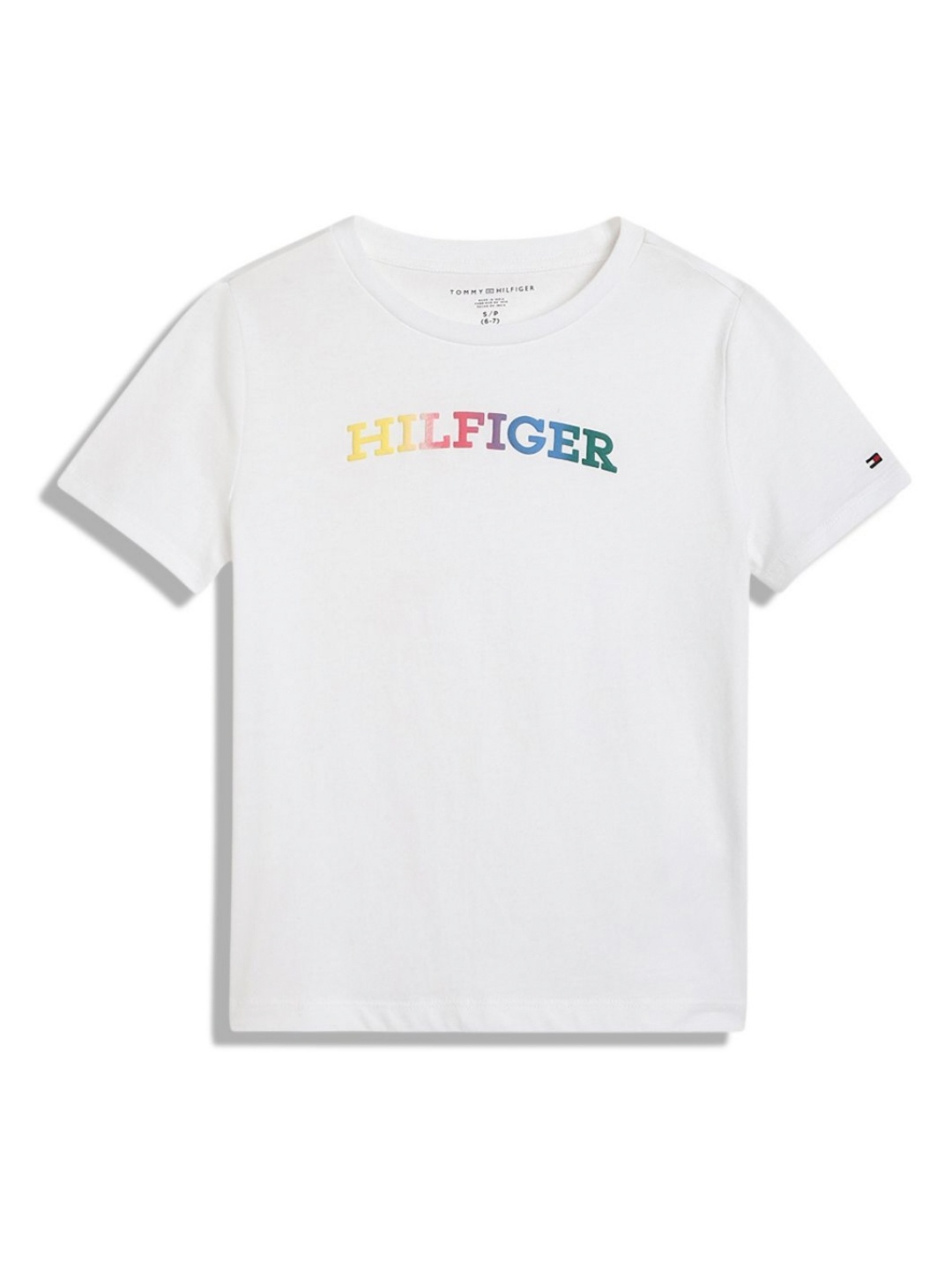 

Tommy Hilfiger Girls Typography Printed Round Neck Cotton T-shirt, White