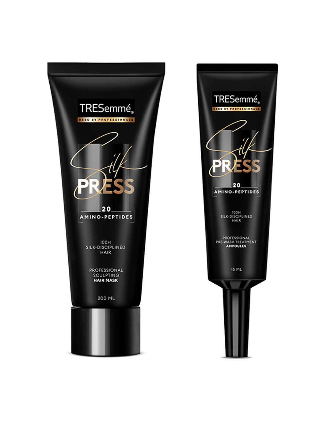 

TRESemme Silk Press Hair Mask 200ml & Pre-Wash Hair Cream Ampoules 15ml each, Black