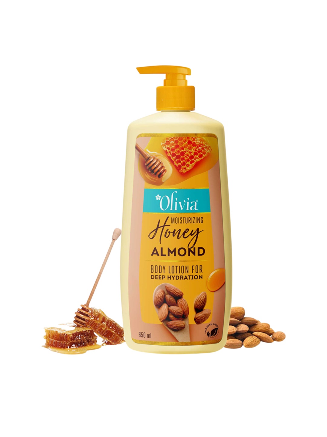 

Olivia Honey Almond Deep Hydration Body Lotion With Olive Oil & Vitamin E- 650 ml, Yellow