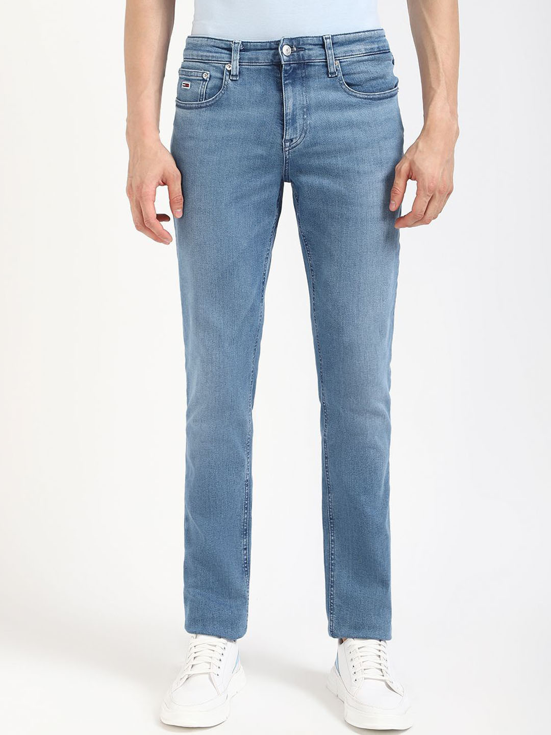 

Tommy Hilfiger Men Slim Fit Low-Rise Stretchable Jeans, Blue