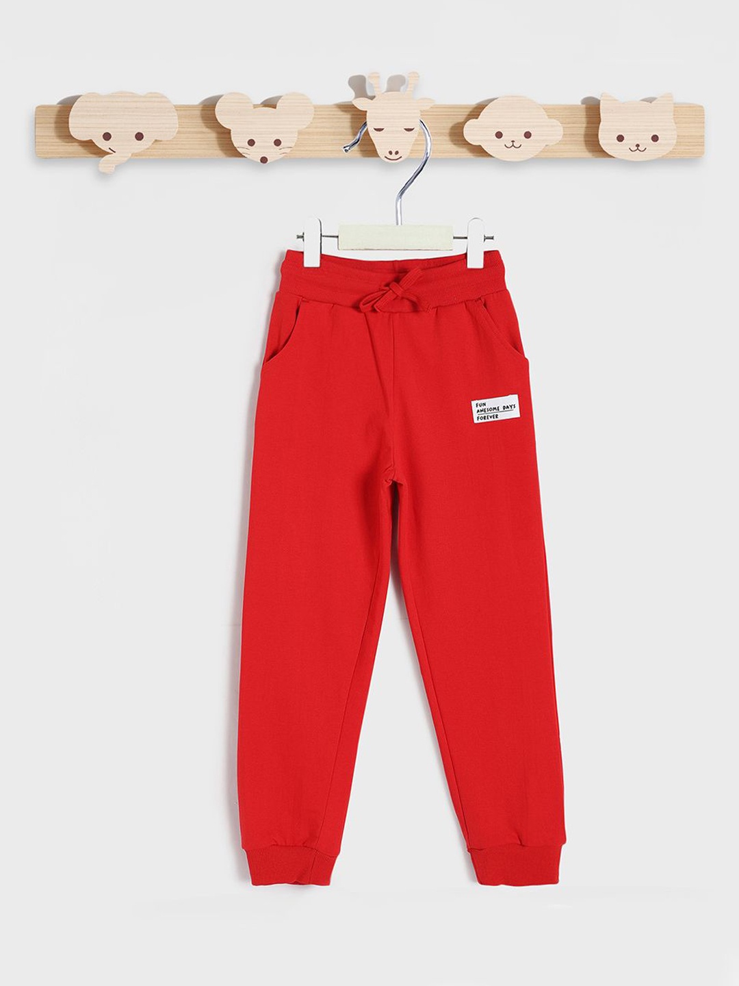 

Juniors by Babyshop Boys Cotton Mid-Rise Joggers, Red