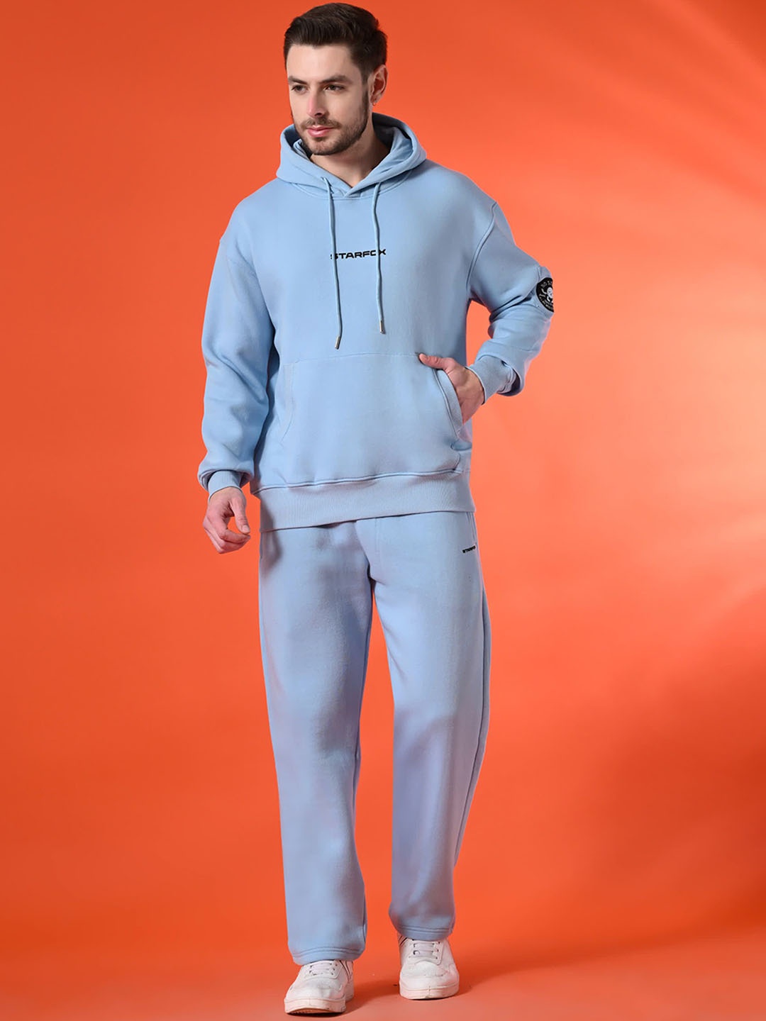 

STARFOX Hooded Oversized Sweatshirt with Trouser Co-Ord Set, Blue