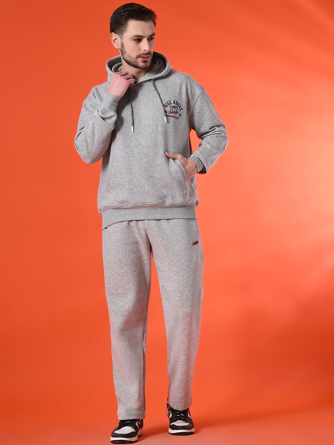 

STARFOX Hooded Oversized Sweatshirt with Trouser Co-Ord Set, Grey