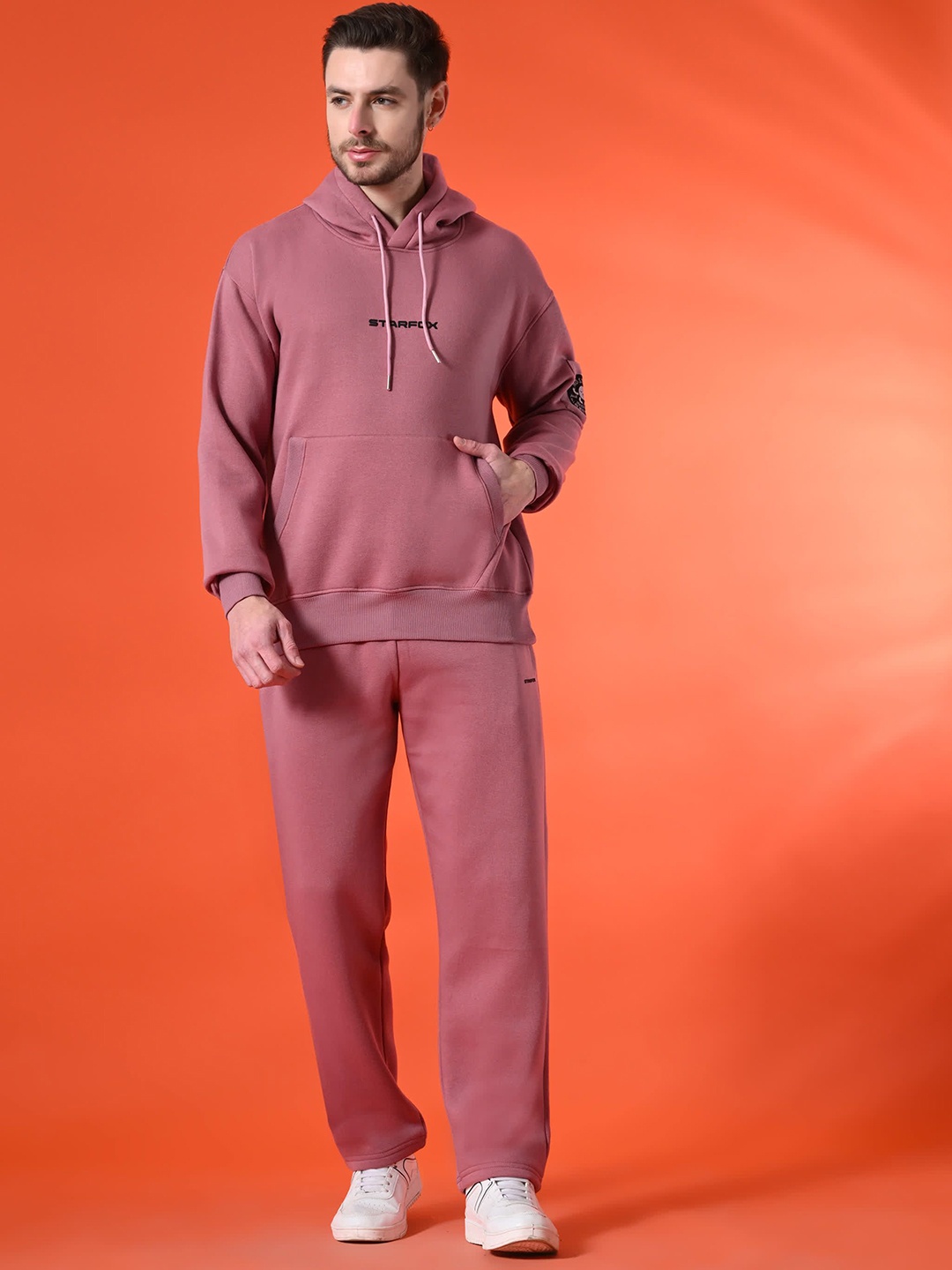 

STARFOX Hooded Oversized Sweatshirt with Trouser Co-Ord Set, Pink