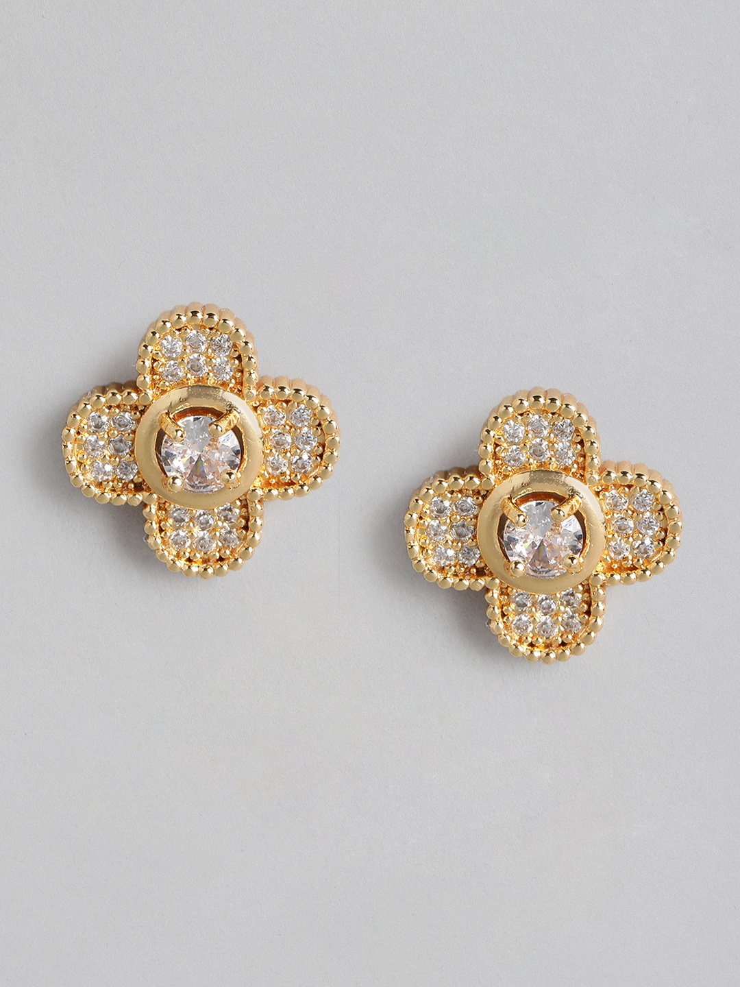 

DressBerry Floral Shaped Stud Earrings, Gold