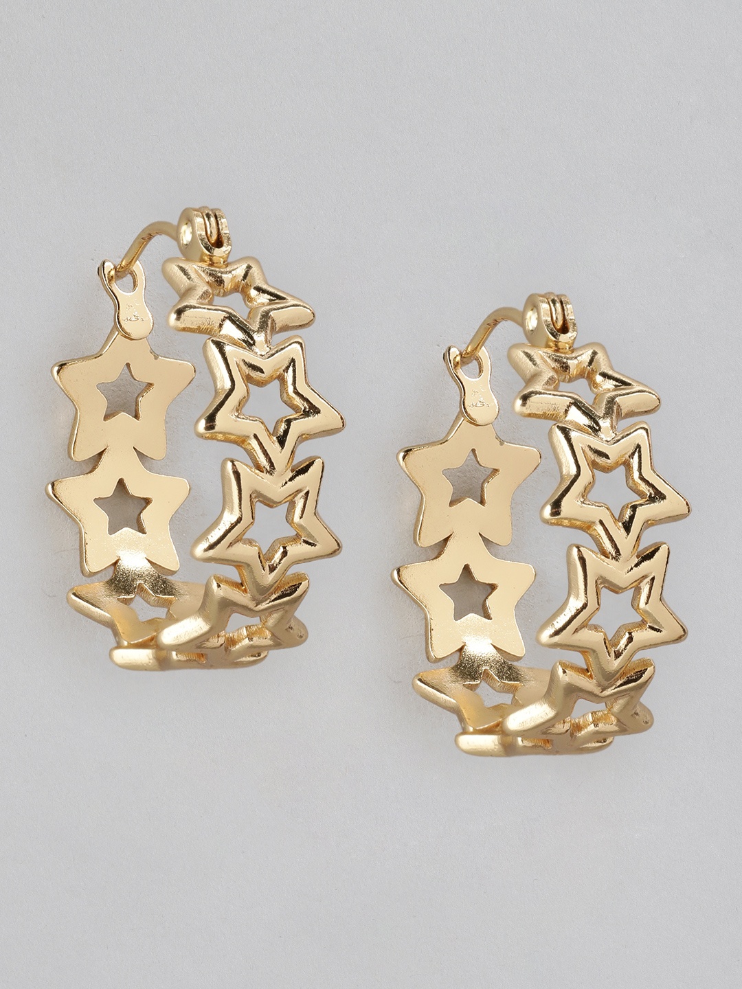 

DressBerry Star Shaped Hoop Earrings, Gold