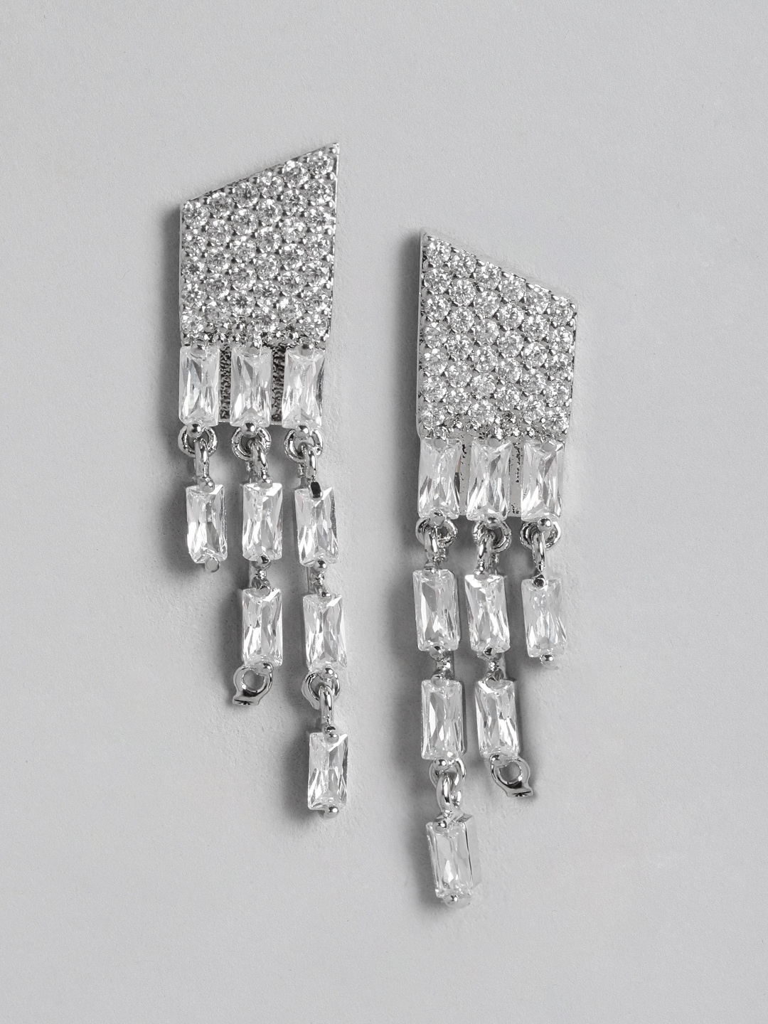 

DressBerry Stone Studed Drop Earrings, Silver
