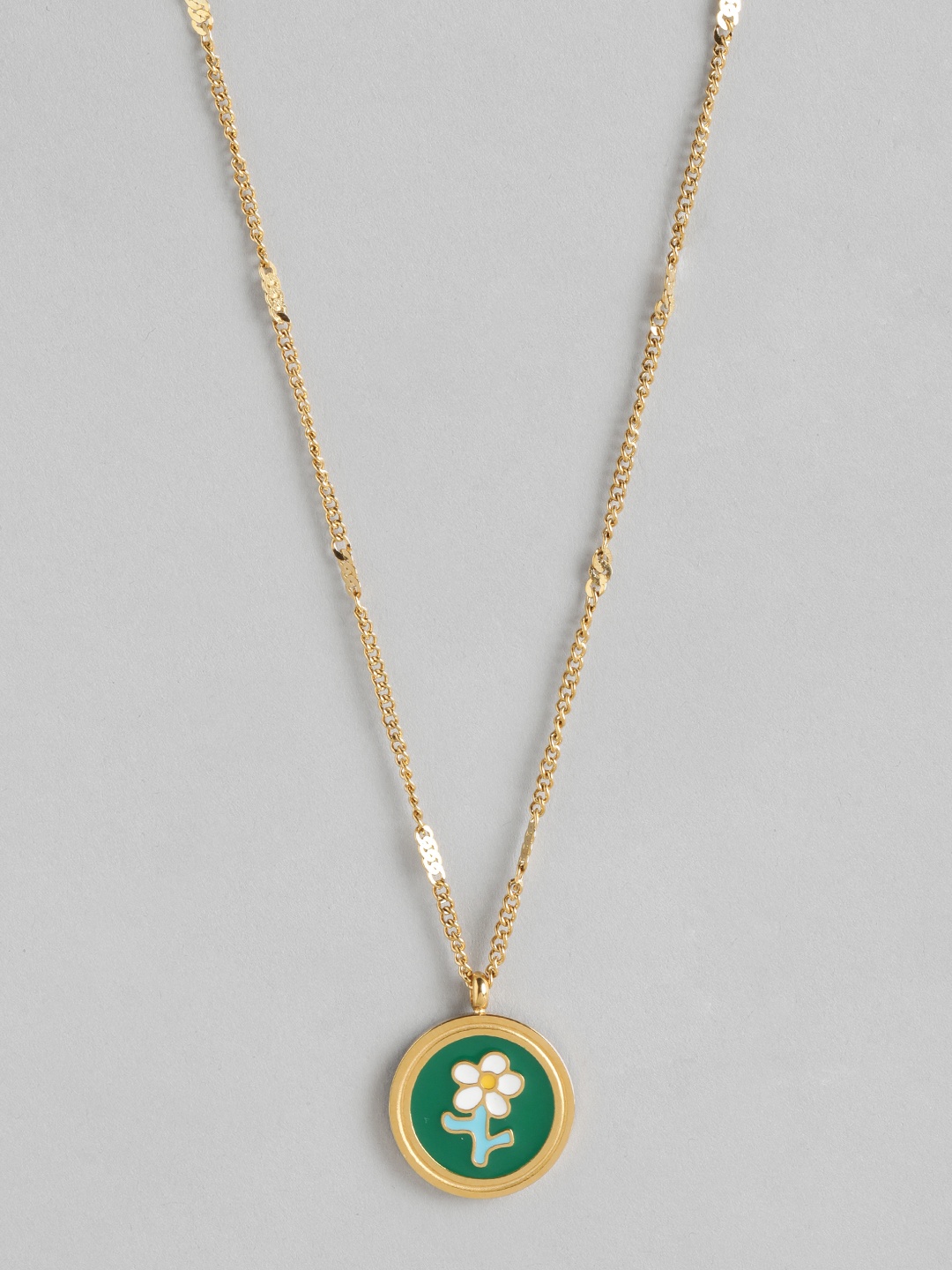 

DressBerry Floral Enamelled Pendant Chain, Gold