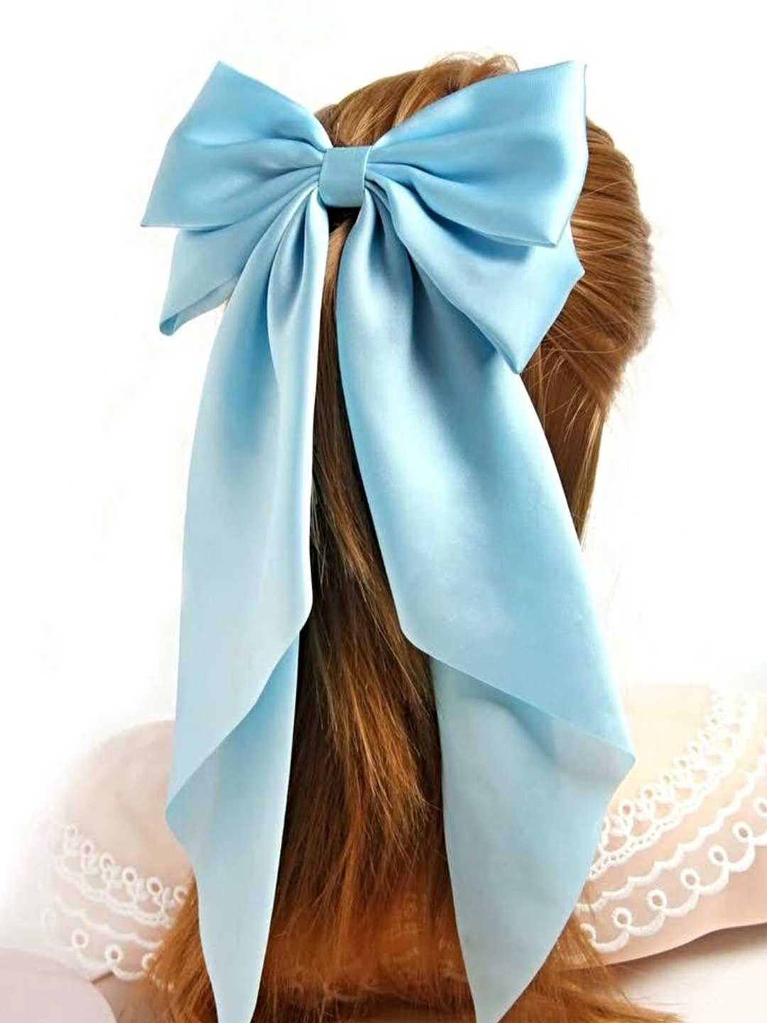 

Proplady Women Satin Bow Hair Clip, Blue