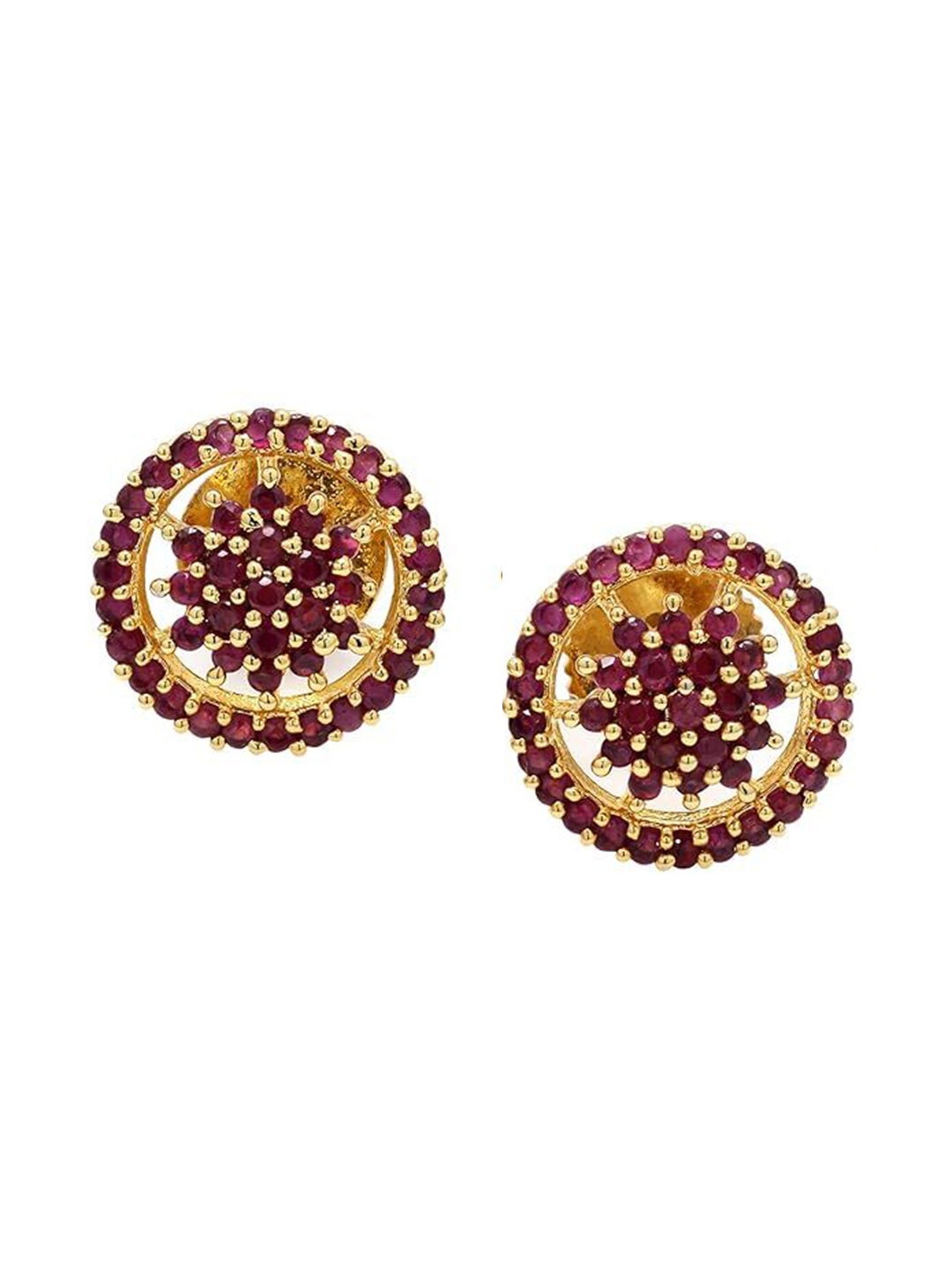 

Kezlin Artificial Stones Studded Circular Shaped Studs, Gold