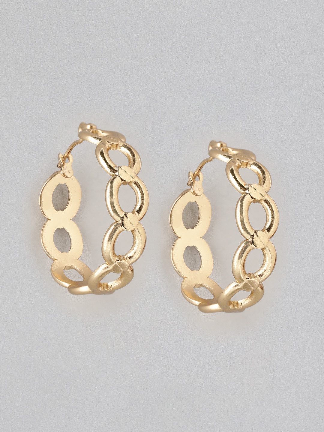 

DressBerry Circular Shaped Hoop Earrings, Gold