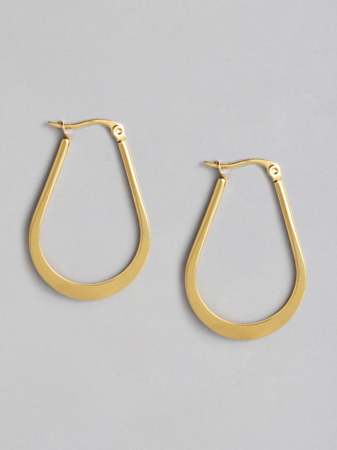 

DressBerry Oval Shaped Hoop Earrings, Gold