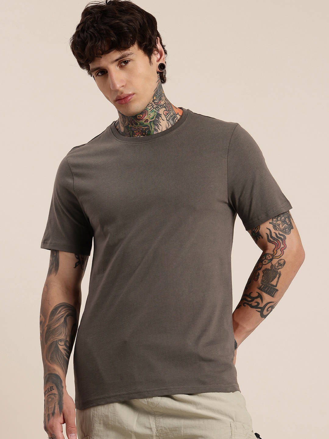 

HERE&NOW Pure Cotton T-shirt, Grey