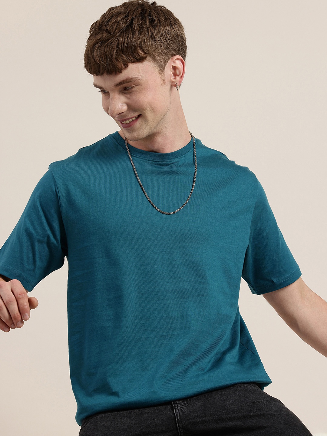 

HERE&NOW Pure Cotton T-shirt, Teal