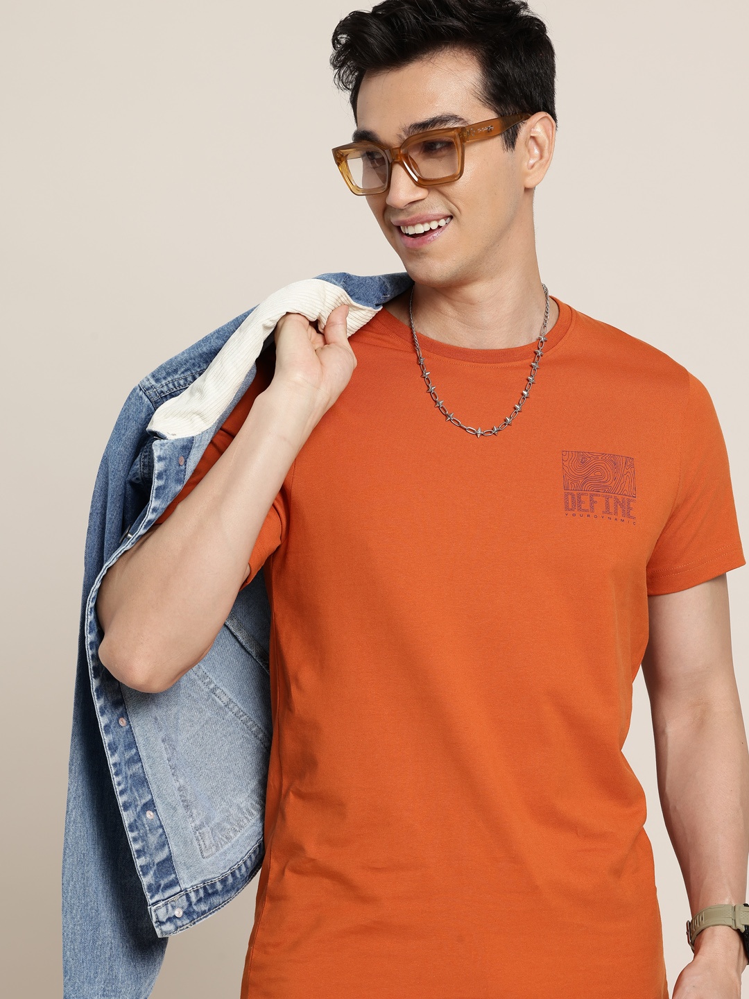 

HERE&NOW Pure Cotton T-shirt, Rust