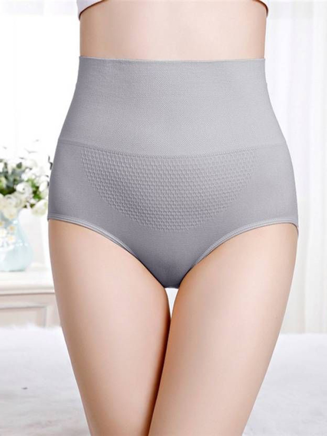 

UNDER 1000 Seamless High Waist Cotton Tummy & Thigh Shaper, Grey