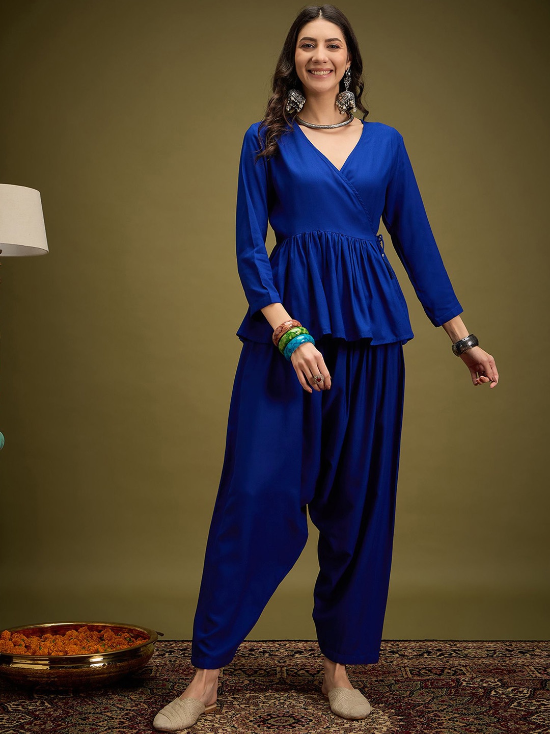 

InWeave Three-Quarter Sleeves Tunic With Trouser, Blue