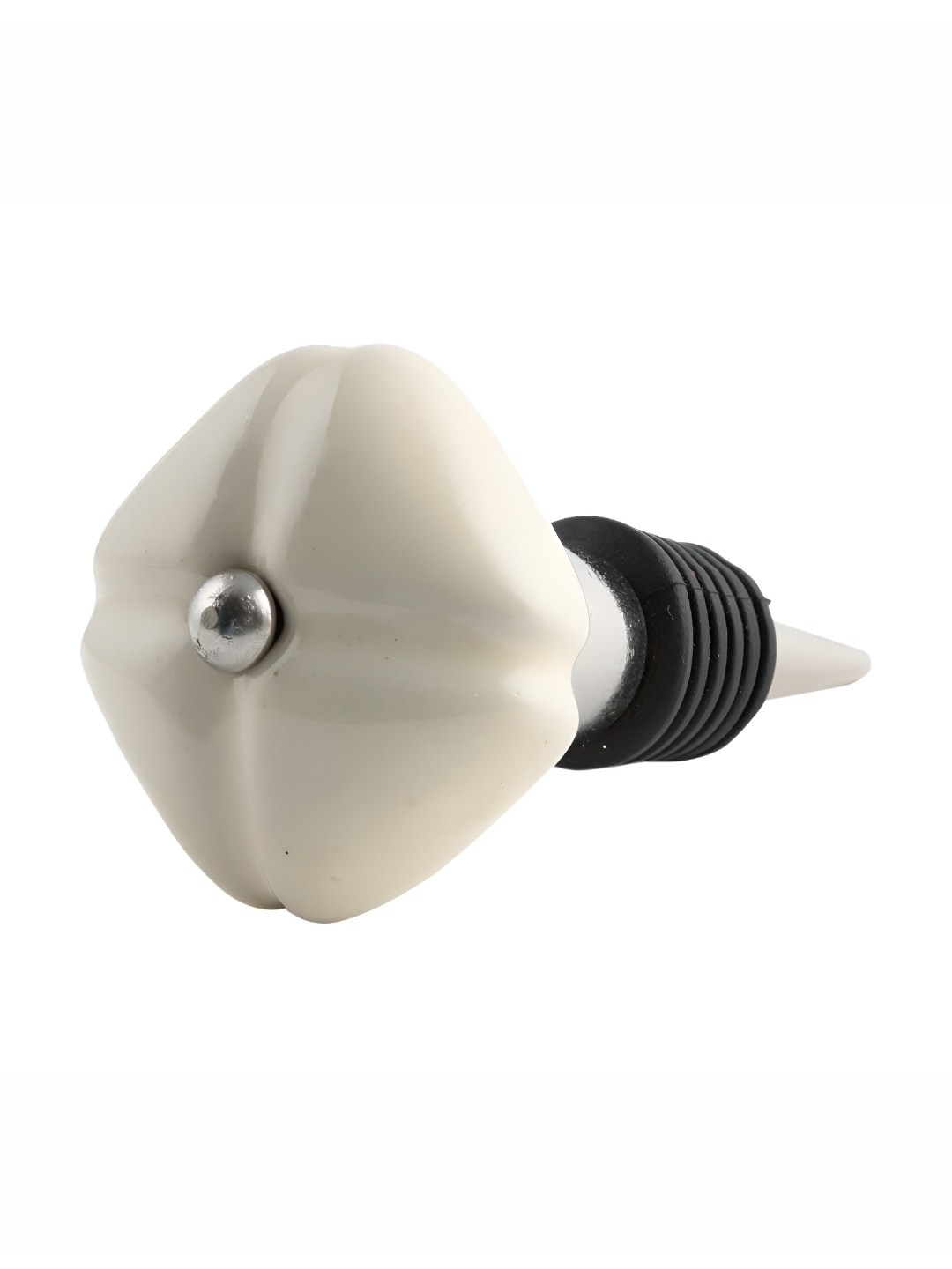

Indianshelf Cream and Black Textured Ceramic Square Shaped Wine Bottle Stopper