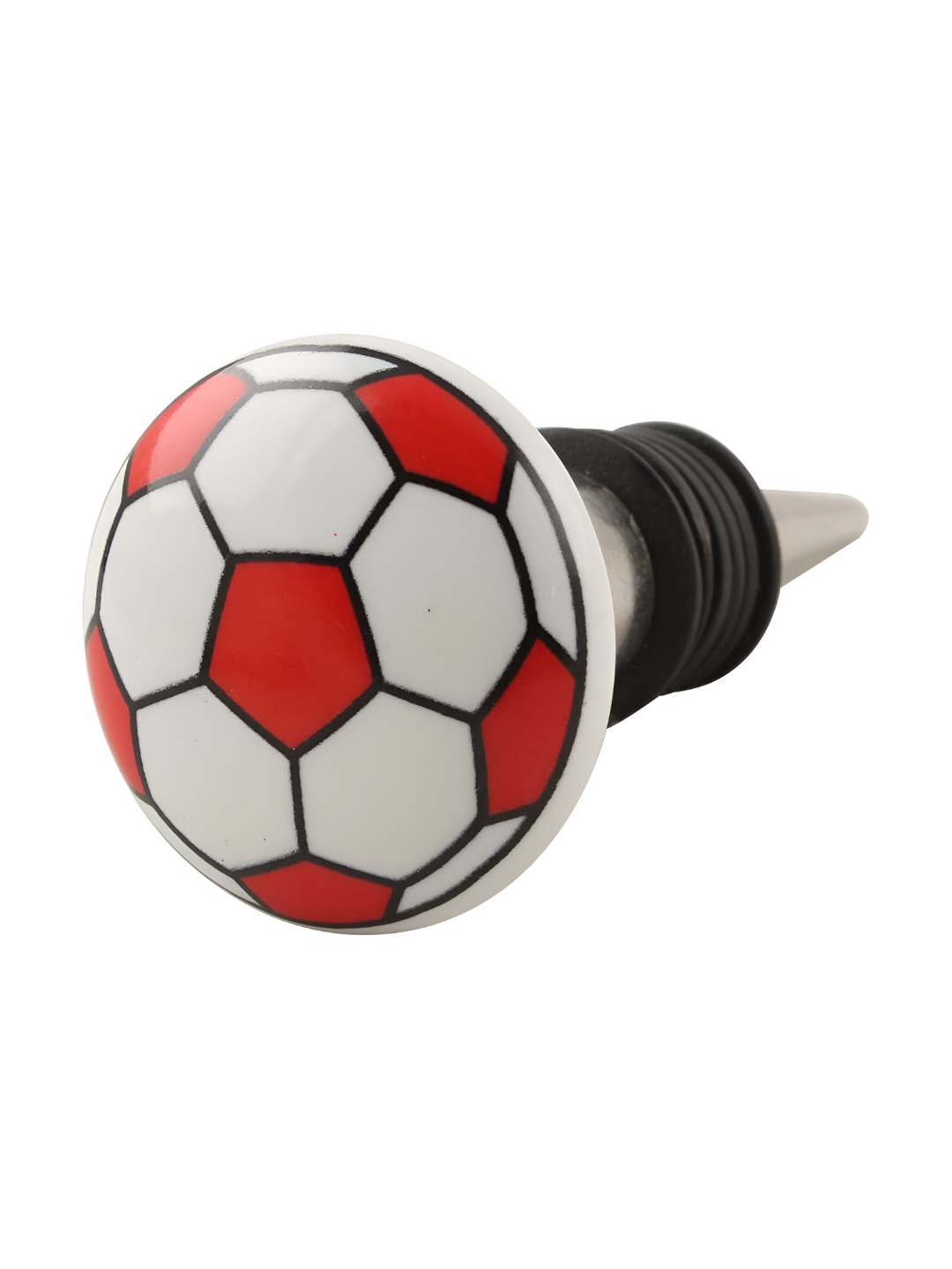 

Indianshelf White & Red Football Printed Ceramic Wine Bottle Stopper