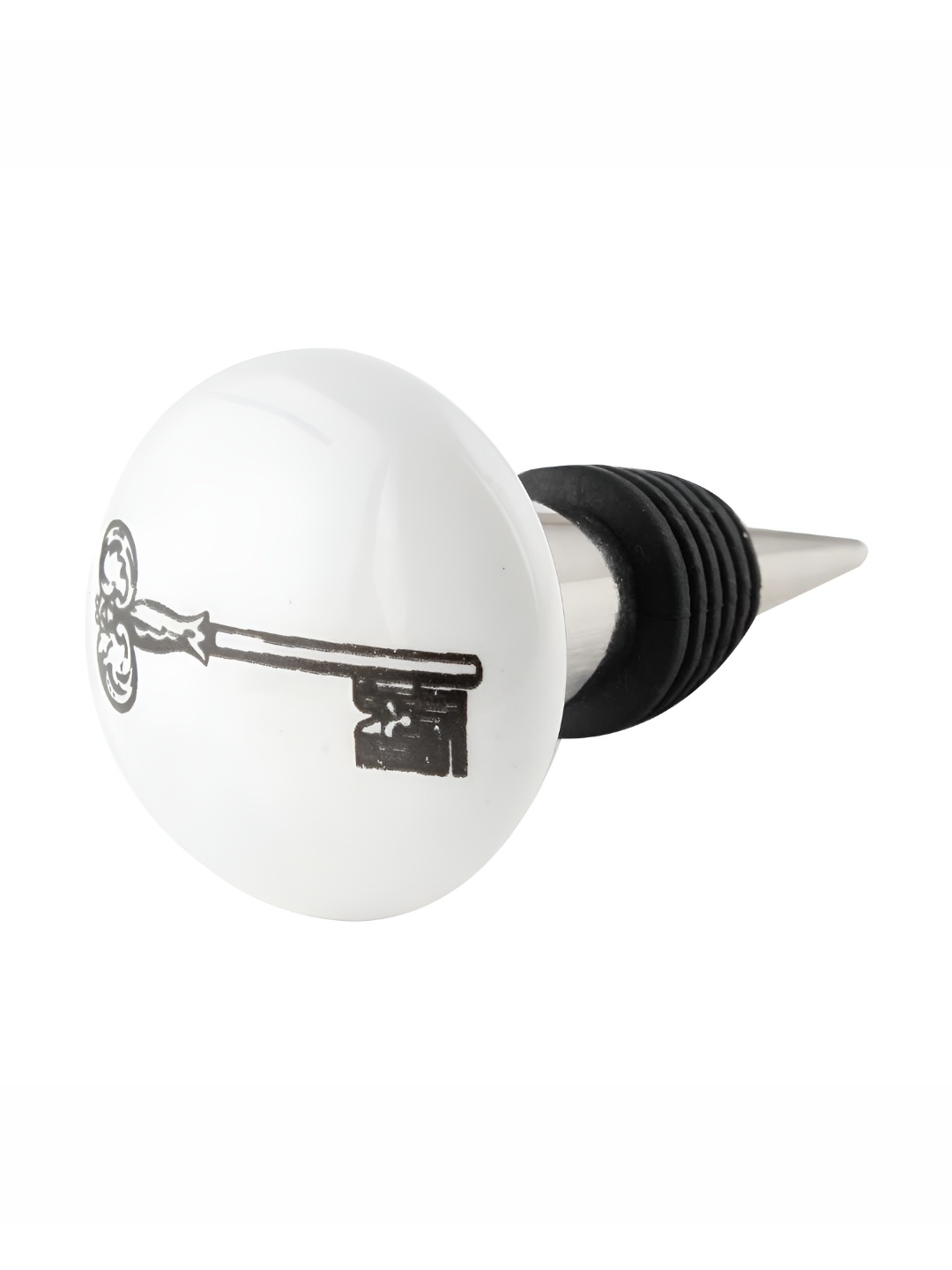 

Indianshelf Black & White Printed Ceramic Leak-proof Wine Bottle Stopper
