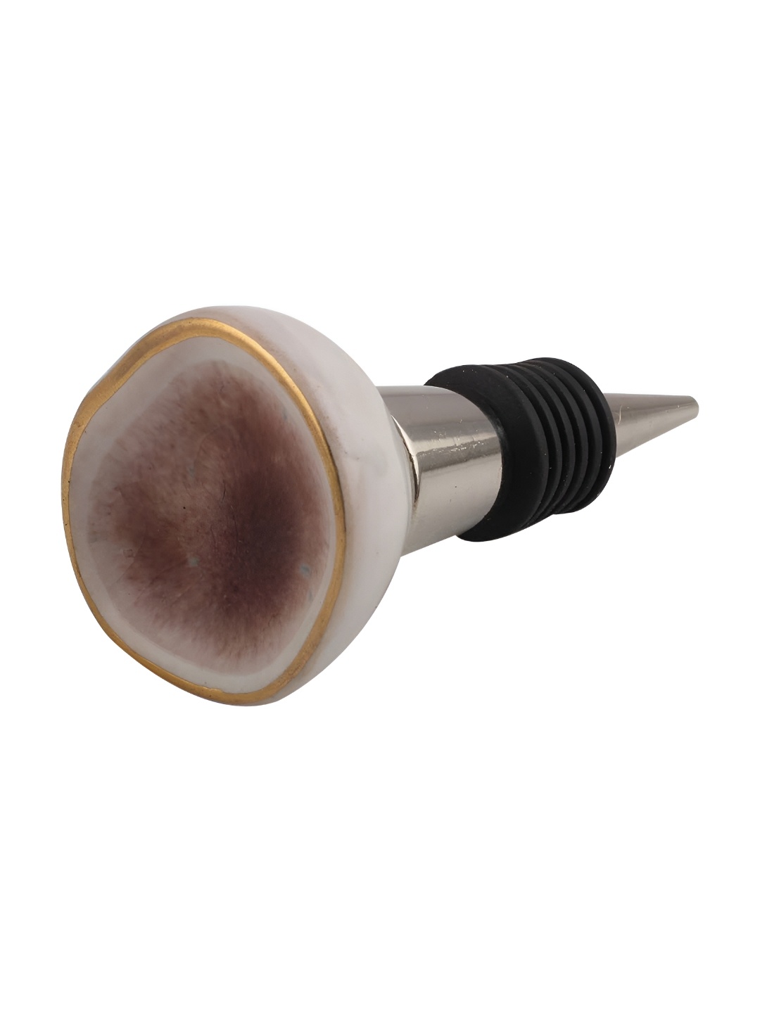 Indianshelf Brown & White Ceramic Wine Bottle Stopper