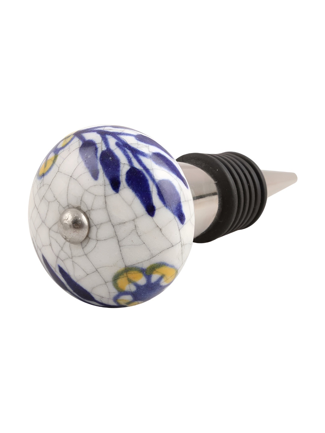 

Indianshelf Blue & White Printed Ceramic Wine Bottle Stopper