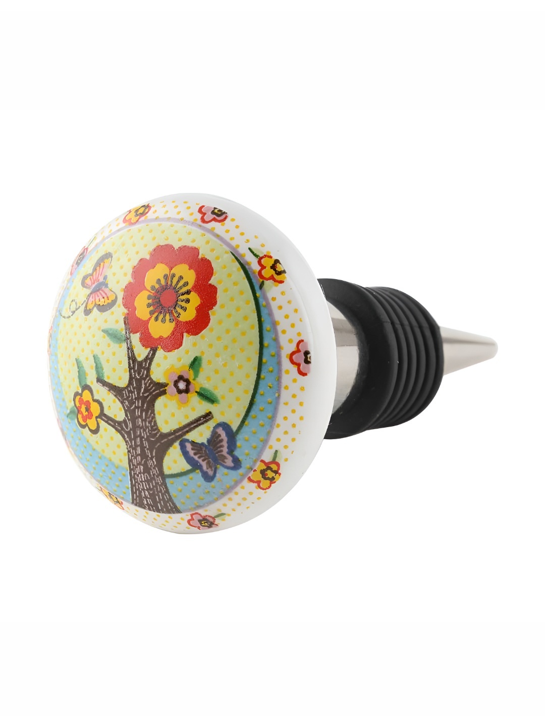 

Indianshelf Green & White Morning Tree Printed Ceramic Wine Bottle Stoppers