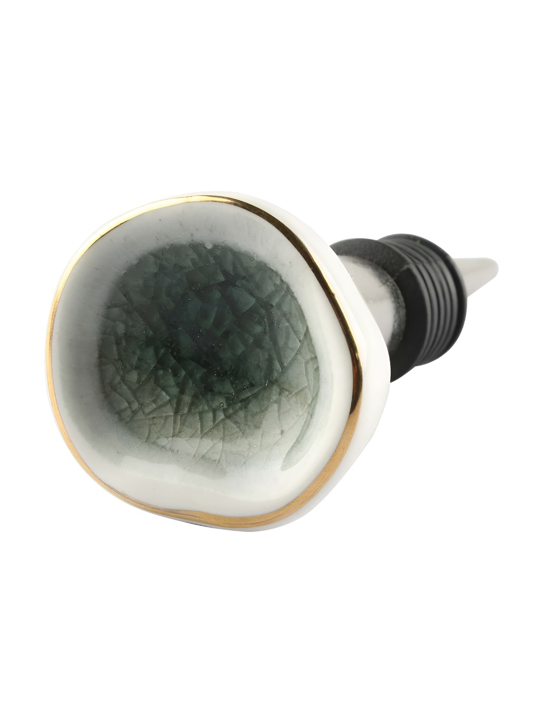 

Indianshelf White & Grey Ocean Crater Ceramic Wine Bottle Stopper