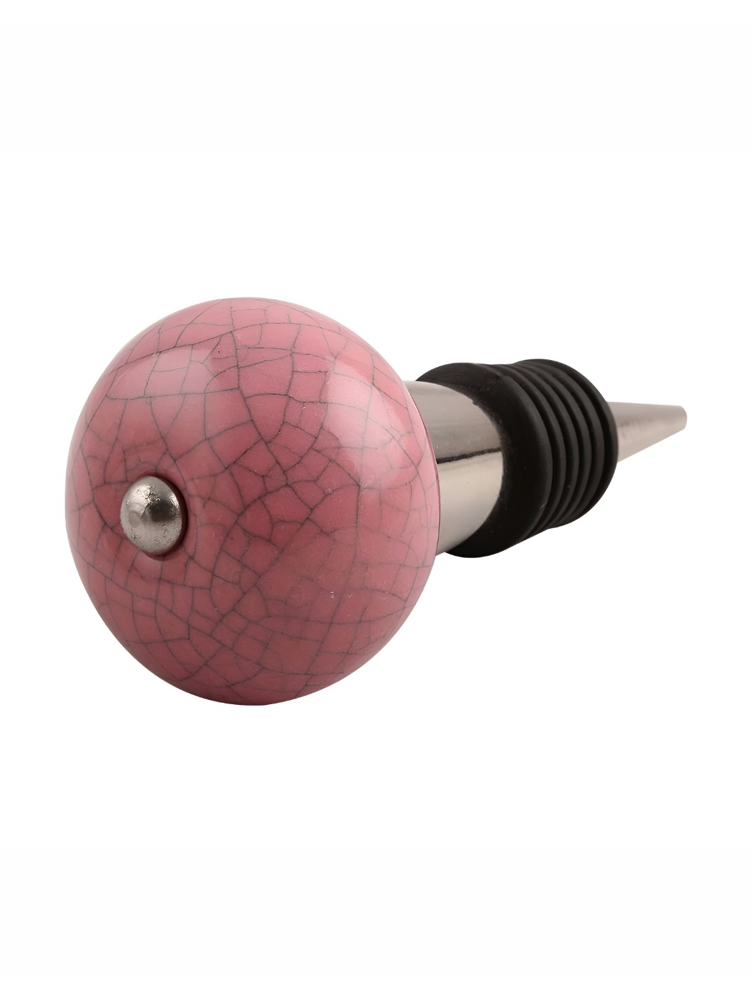 

Indianshelf Pink & Grey Crackle Printed Ceramic Leak-Proof Wine Bottle Stopper