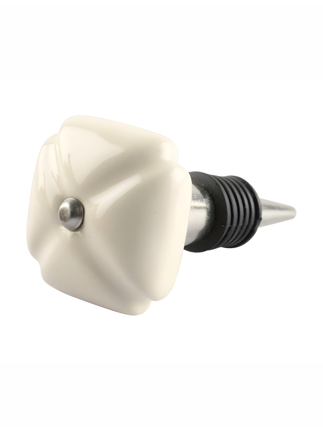 

Indianshelf Cream-Coloured and Black Ceramic Wine Bottle Stopper