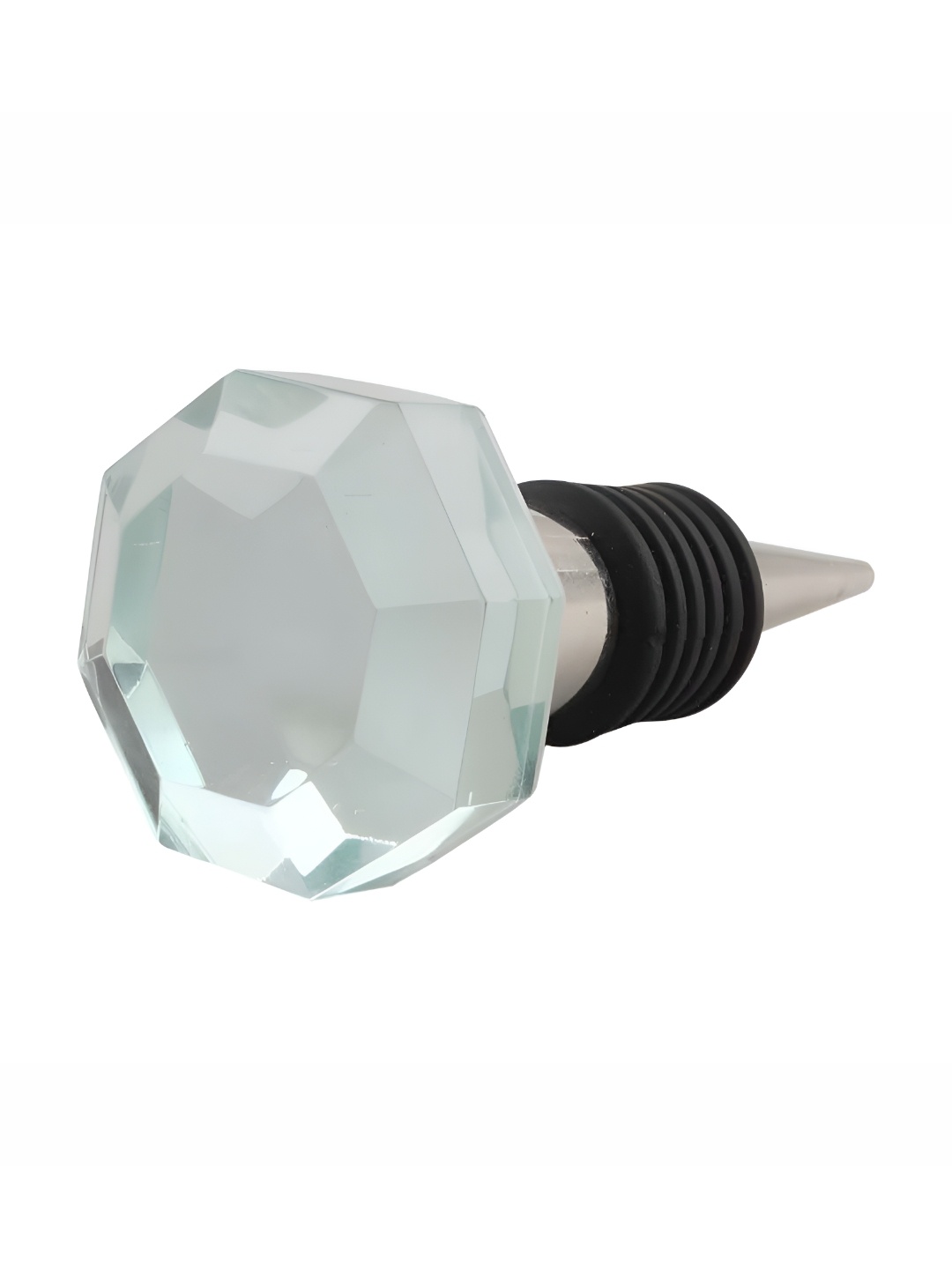 

Indianshelf Silver Toned & Black Octagon Glass Ceramic Bottle Stopper