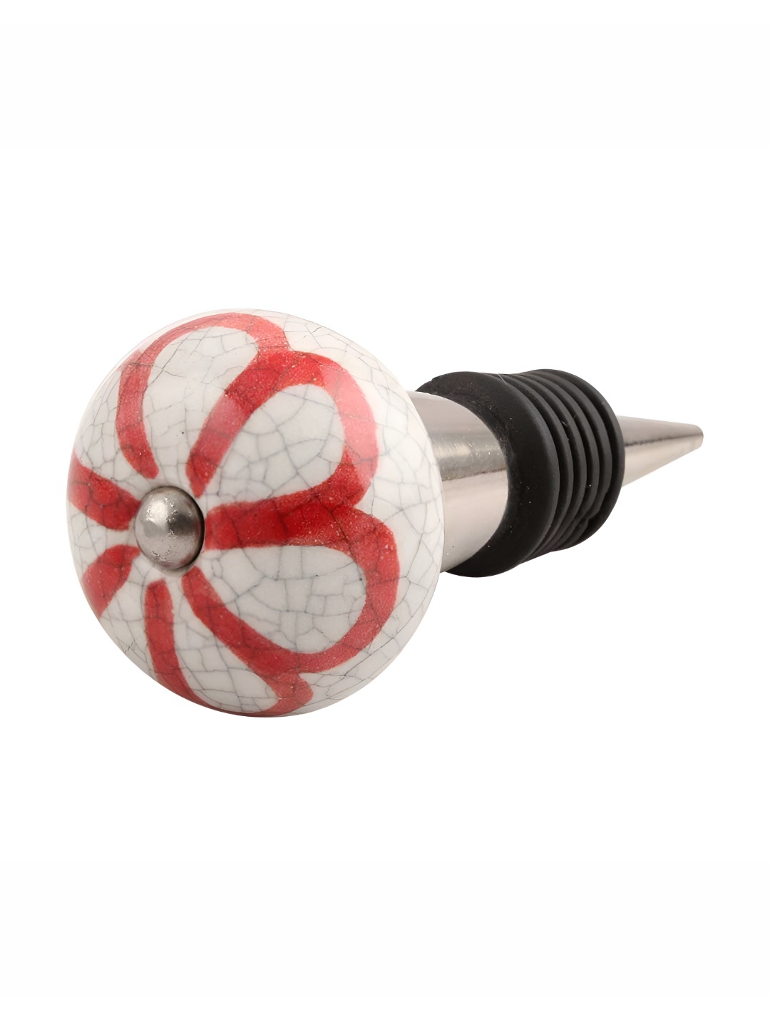 

Indianshelf Red and Grey Sunflower Printed Ceramic Wine Bottle Stopper