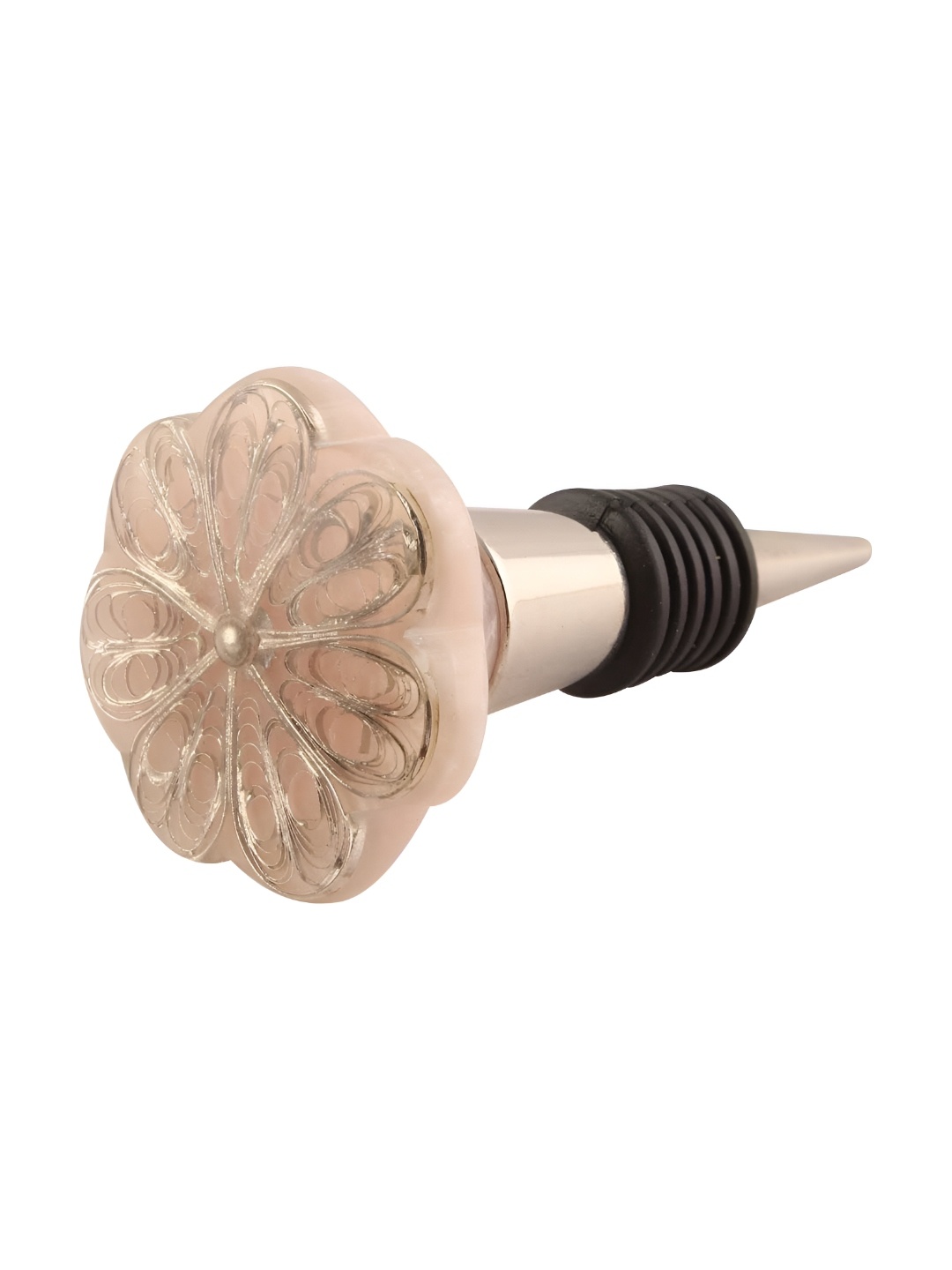 

Indianshelf Pink and Black Flower Printed Resin Wine Bottle Stopper